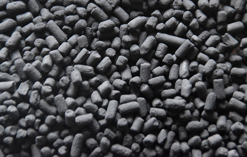Pellets de carbón activo