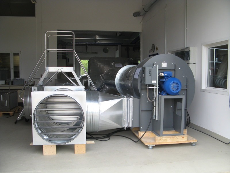 Prüfstand zur Erprobung von ESP-Modulen bis 20.000 m³/h mit Klimatisierung subtropischer Einsatzbedingungen